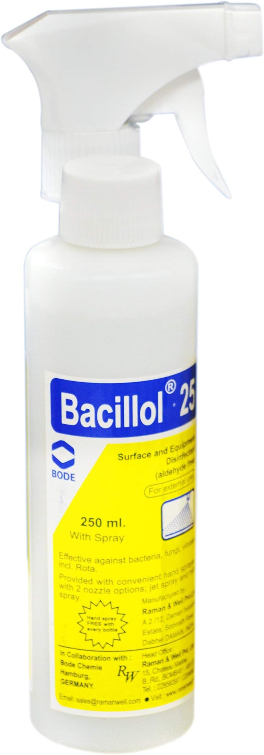 Bacillol 25 Ready To Use Surface & Equipment Disinfectant 250Ml