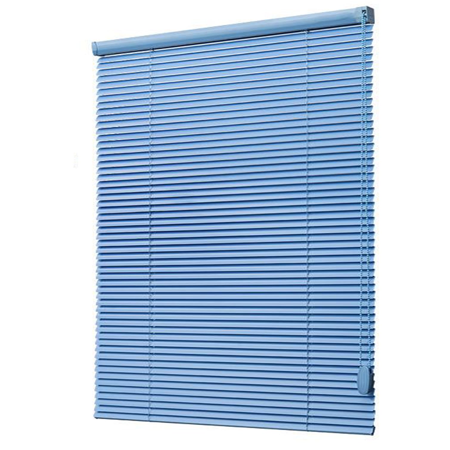 Niebieskie aluminiowe żaluzje weneckie, 25 mm, wodoodporne, poziome żaluzje regulujące światło, do dekoracji domu, prywatność, zaciemniające, idealne do wnętrza (szerokość x wysokość: 105 x 120 cm)