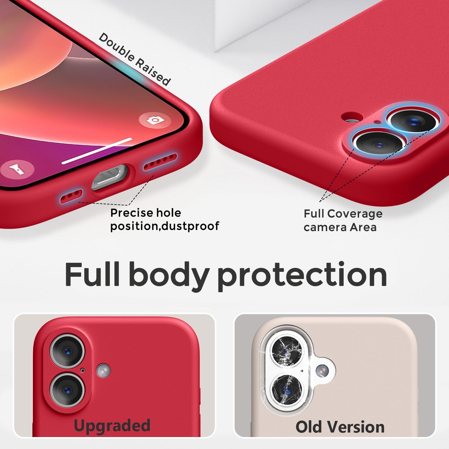 Ktele Magnetic for iPhone 16 Case [Compatible with Magsafe] [Premium Silicone Satin-Smooth Touch] Slim Shockproof Anti-Scratch Microfiber Lining Case, 6.1 inch, Red - Image 5