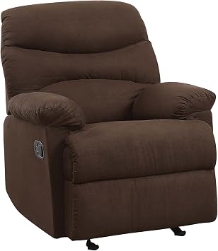 Relaxing Lazy Boy Recliner Chairs for Adults, Manual Recliner Chair for Bedroom,Reclining Chair with Adjustable Backrest,Extender Footrest, Heavy Duty Microfiber, Chocolate1
