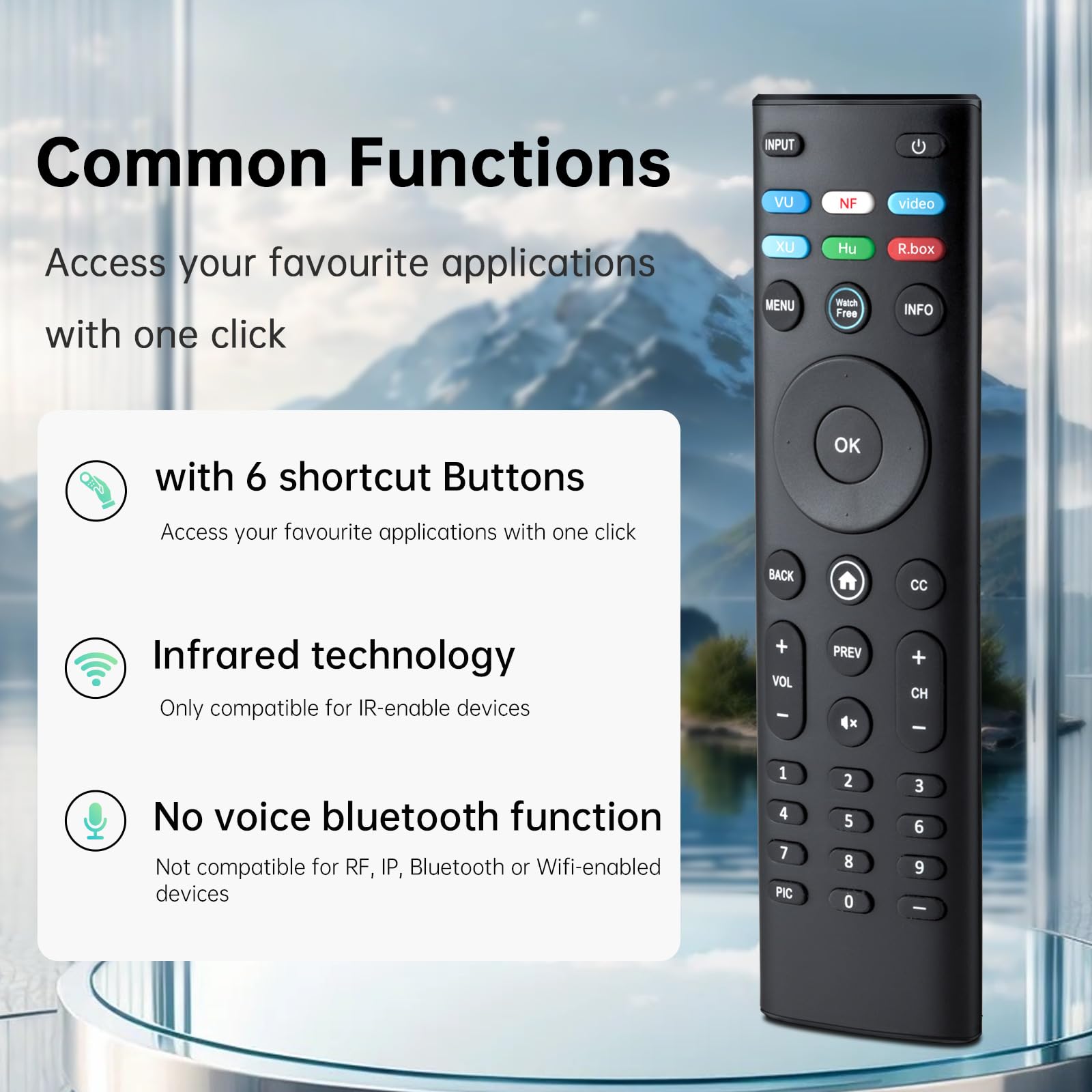 Luyeper Telecomando di ricambio per Smart TV Vizio (XRT140), compatibile con Smart TV serie E/V/M/D/P/PX LED LCD HD 4K UHD HDR
