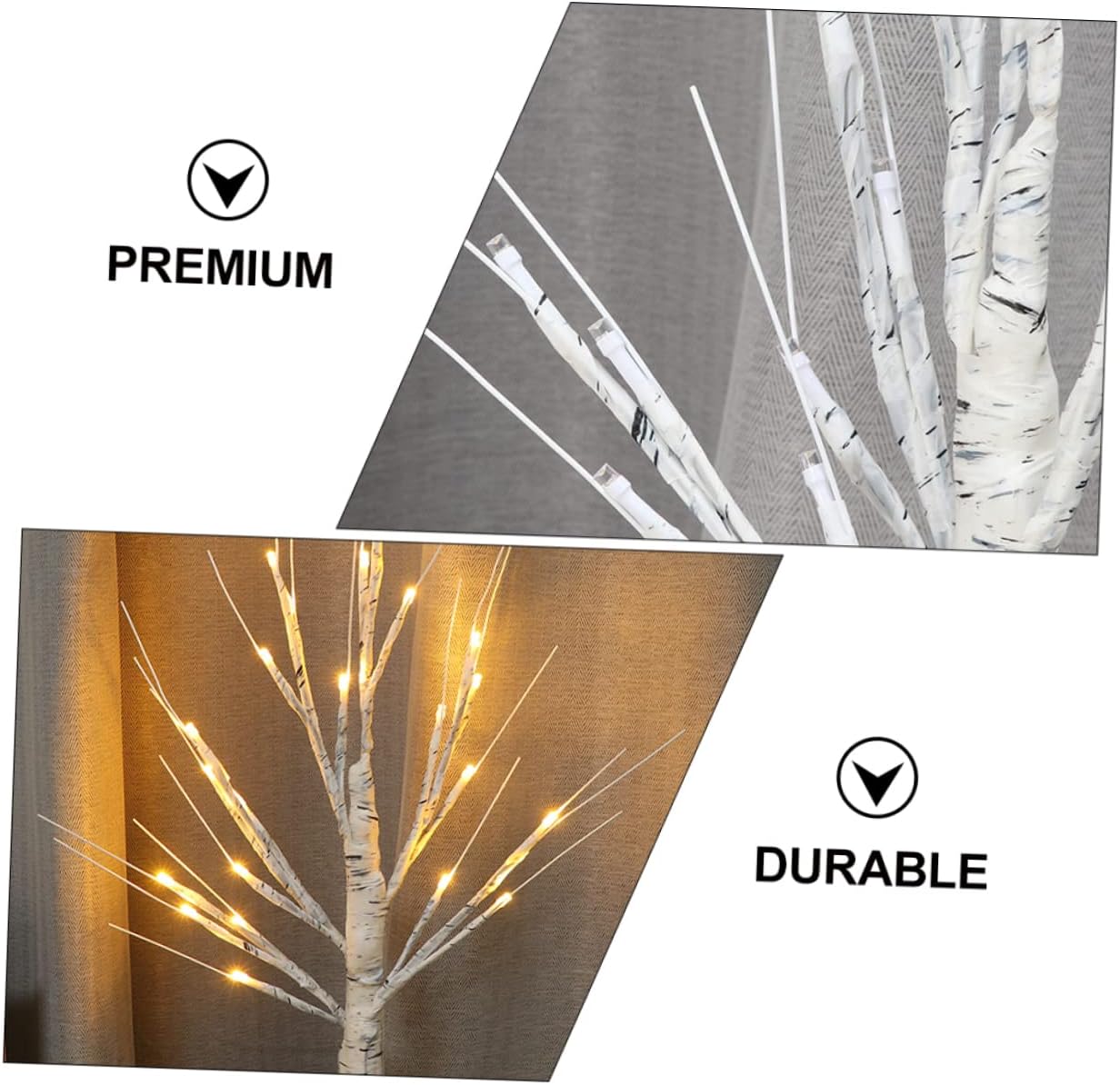 2Pcs Simulation Birch Tree Lamp Tabletop Decorative Light with LED Bulbs USB Powered Party Decor for Indoor Ambiance and Home Decoration