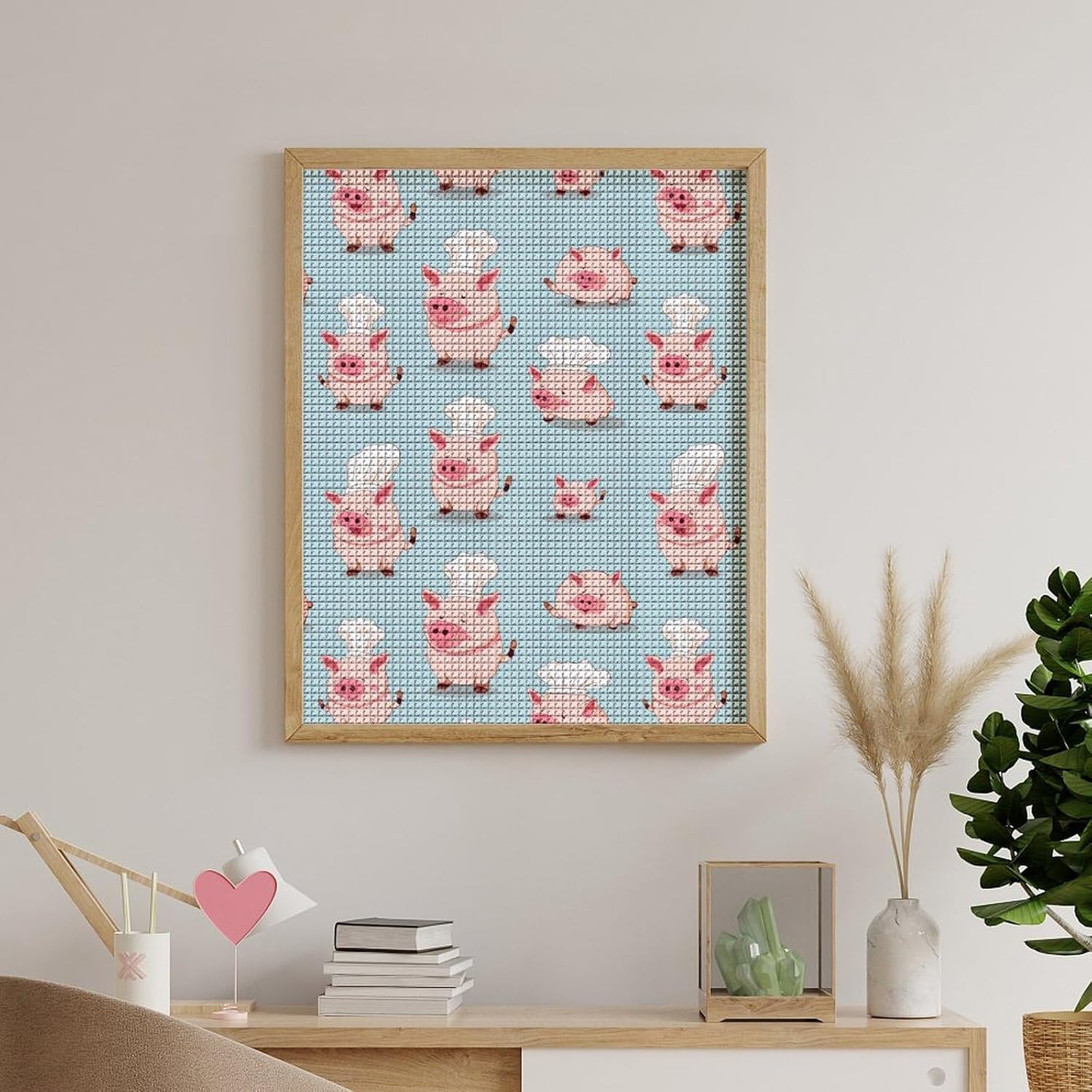 Piggy Chef Custom Diamond Art Kits for Adults Beginners Full Drill Picture for Home Wall Decoration