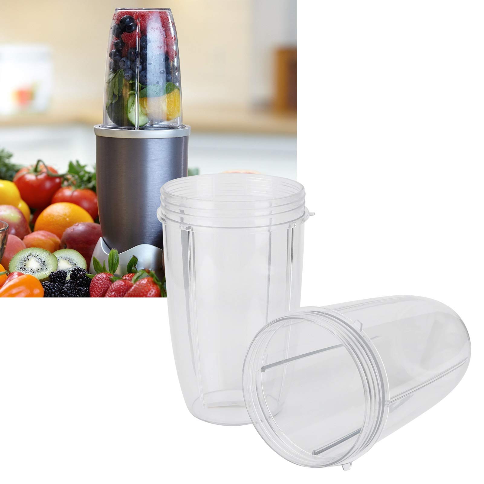 Tgoon 2pcs Replacement Cups for Nutribullet Replacement Parts, Blender Cup Replacement Part Juicer Cup, ABS Material Transparent Blender Accessory for Household 600W 900W