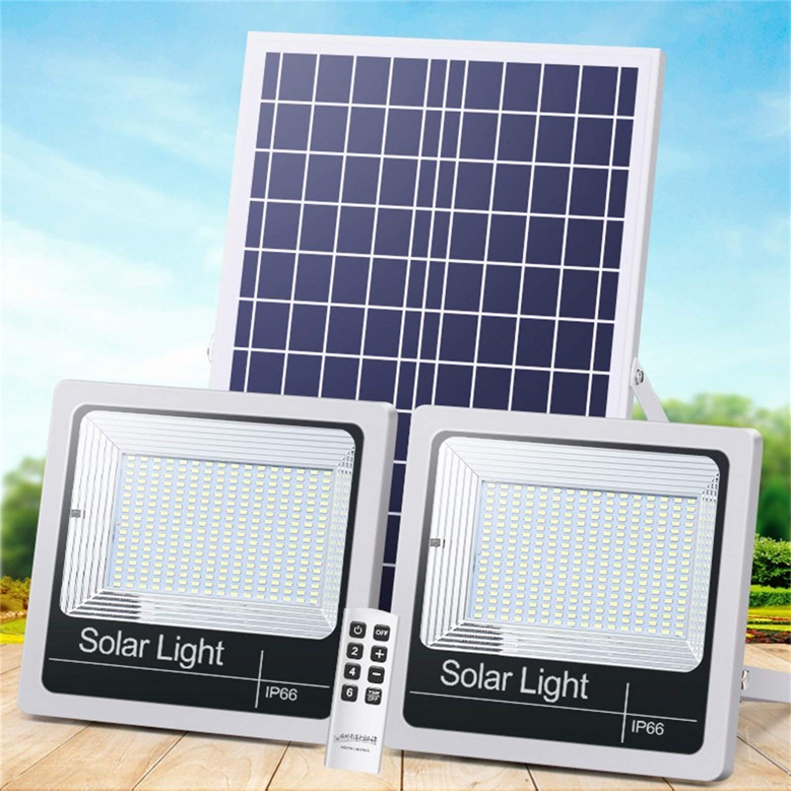 Luce di inondazione solare all'aperto, protezione ambientale e nessuna radiazione IP66 impermeabile solare sicurezza Ligh con telecomando