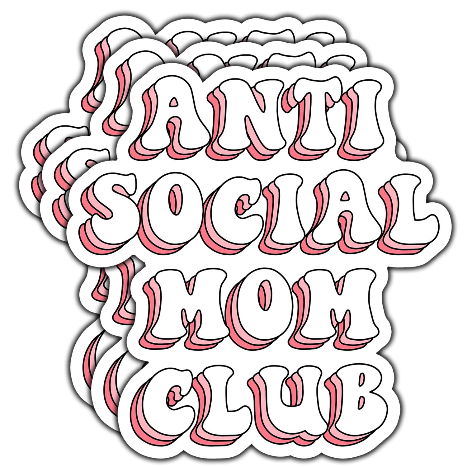 Photo 1 of (3Pcs) Anti Social Mom Club Sticker Funny Gifts for Mom Motivational Quote Grandma Waterproof Vinyl Stickers for Books Laptops Phone Water Bottles Tumbler Cup Kindle Decals 3 Inch