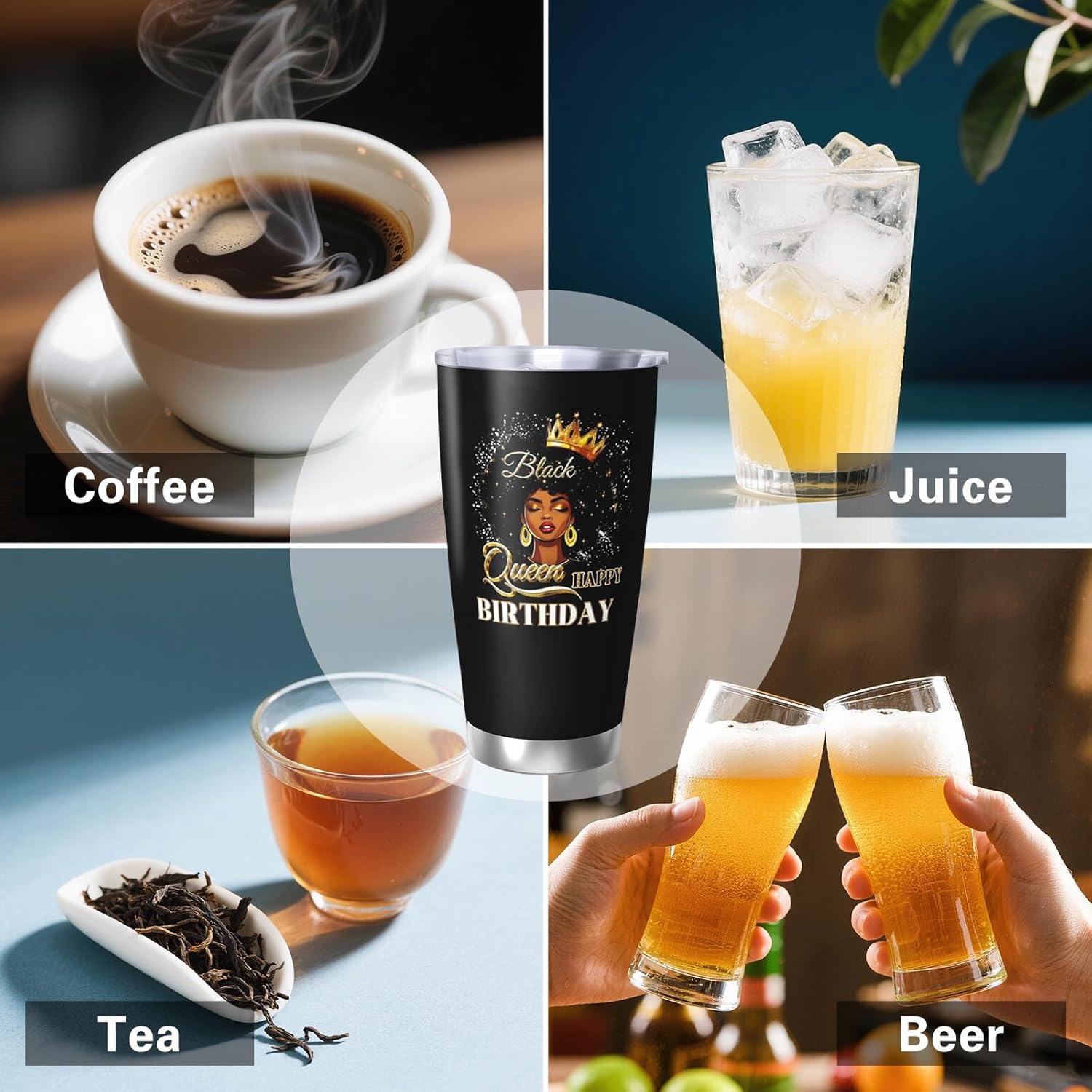 Africian American Birthday Gifts for Women, Birthday Gifts Black Women Coffee Mugs, Afro Queen Bday Gift Tumbler, 20oz Coffee Tumbler, Bday Mug for Woman - Image 4