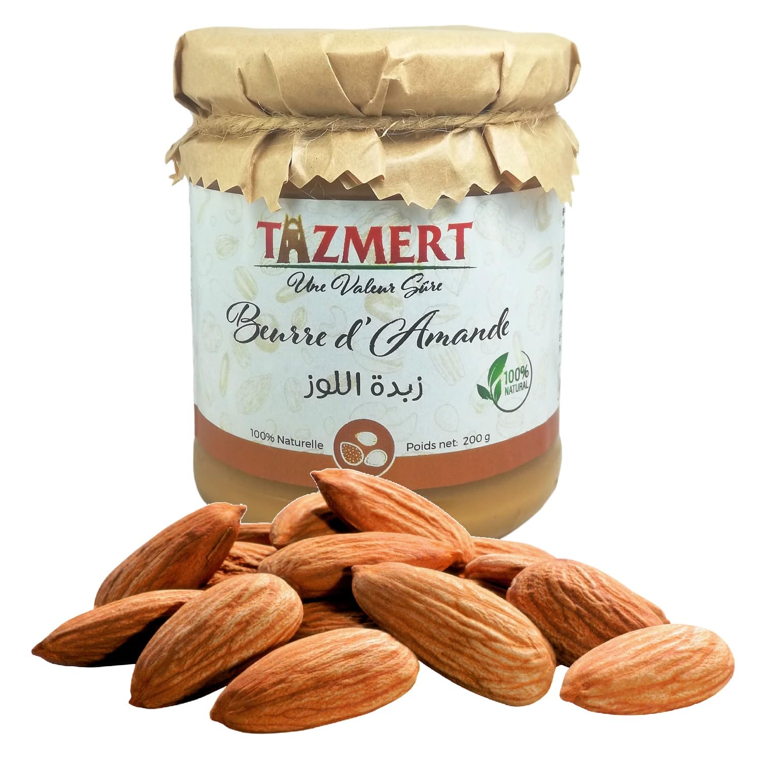 Beurre d'Amande Algérien - 100% Naturel, Sans Additifs - Pot de 200g