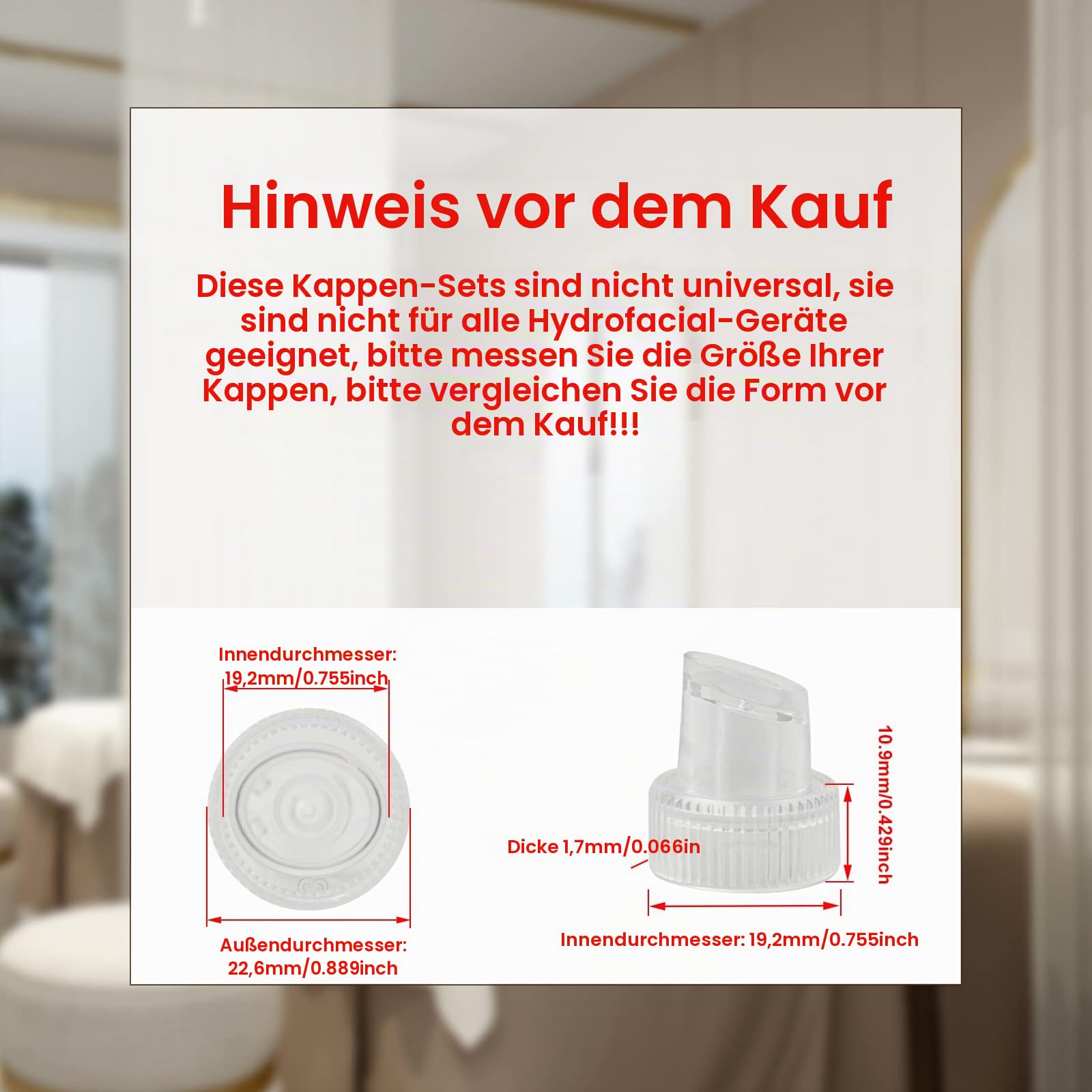 Hydrafacial Ersatz Tipps Vortex Beauty Tipps Dermabrasion Tipps für Wasser Peel Aqua Peel Hydrofacial Teile Kunststoff 9 Stück für Elitzia ETLB245 oder ET89 ETLB248 Schönheitsmaschine