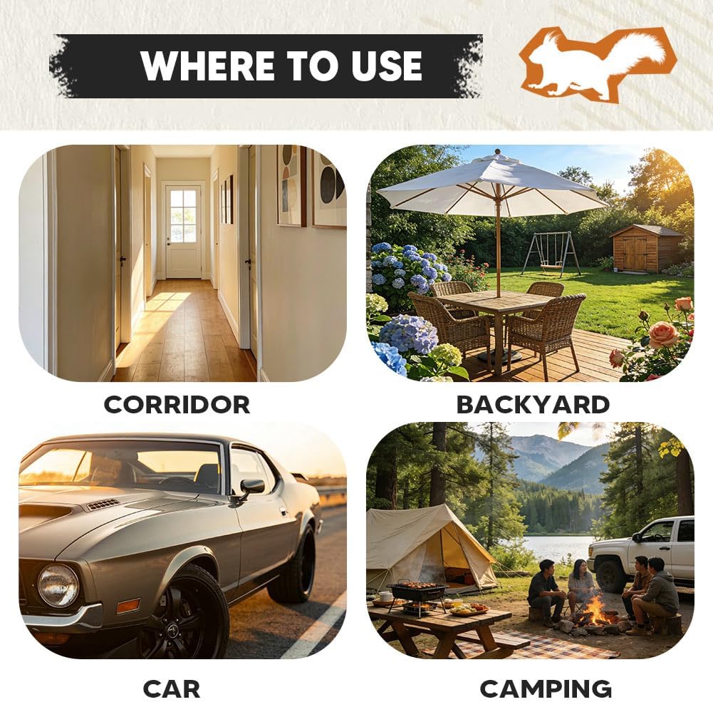 Squirrel Repellent Outdoor, Chipmunk Repellent Outdoor, Squirrel Repellent for Attic, Squirrel Deterrent for Garden, Squirrel Away, Chipmunk Deterrent Outdoor, Plant-Based Ingredients - 8Packs