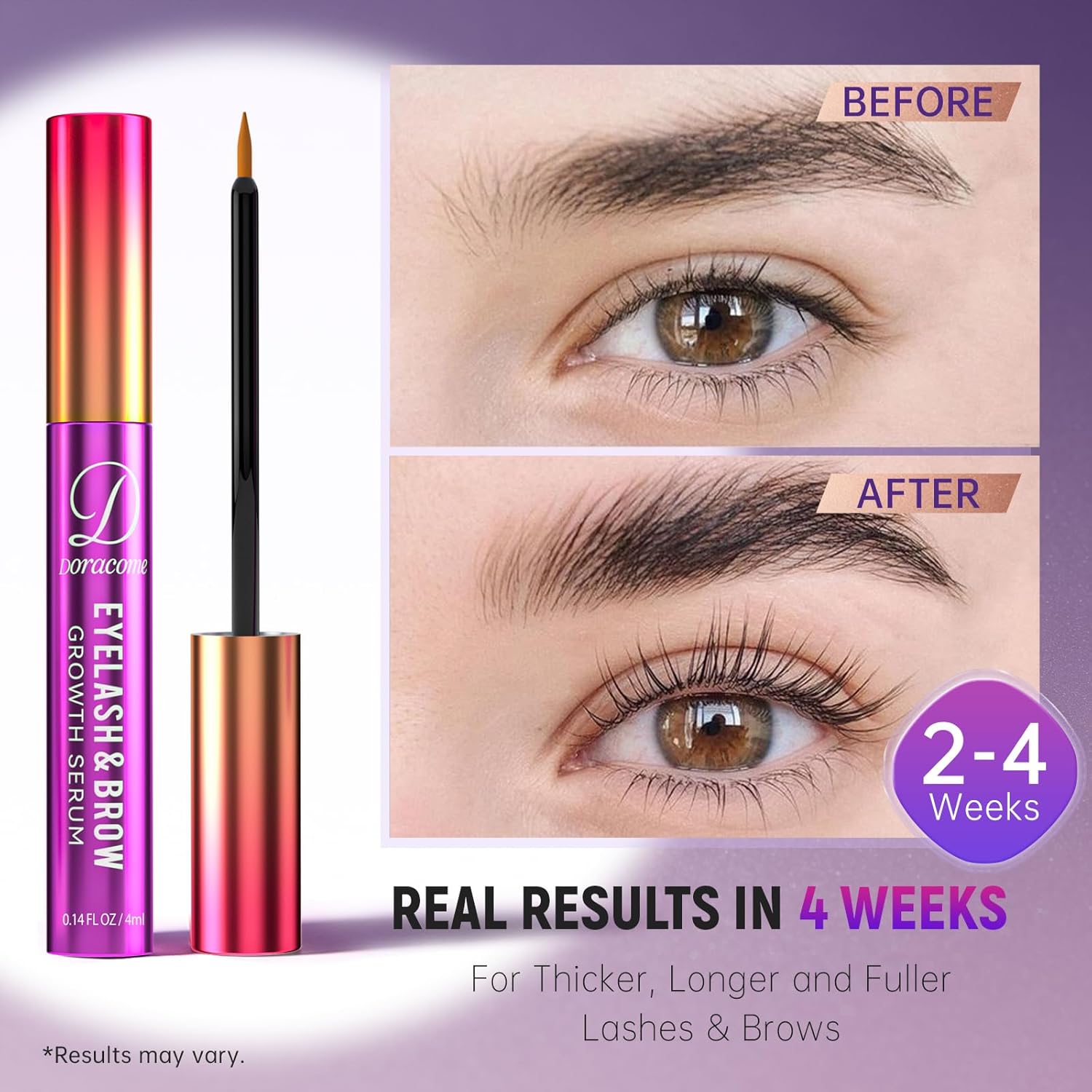 Eyelash Growth Serum with Peptides & Amino Acids - Lash and Brow Serum for Natural Lengthening & Strengthening - Resilience Support, Safe for Sensitive Skin, Lash Extension Aftercare - 3ml