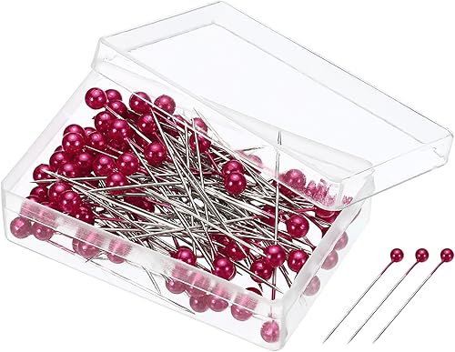 Miniatura 19 de PATIKIL Alfileres de costura perlados, 1 juego de agujas de cabeza de bola de acero inoxidable para decoración de modista, color verde