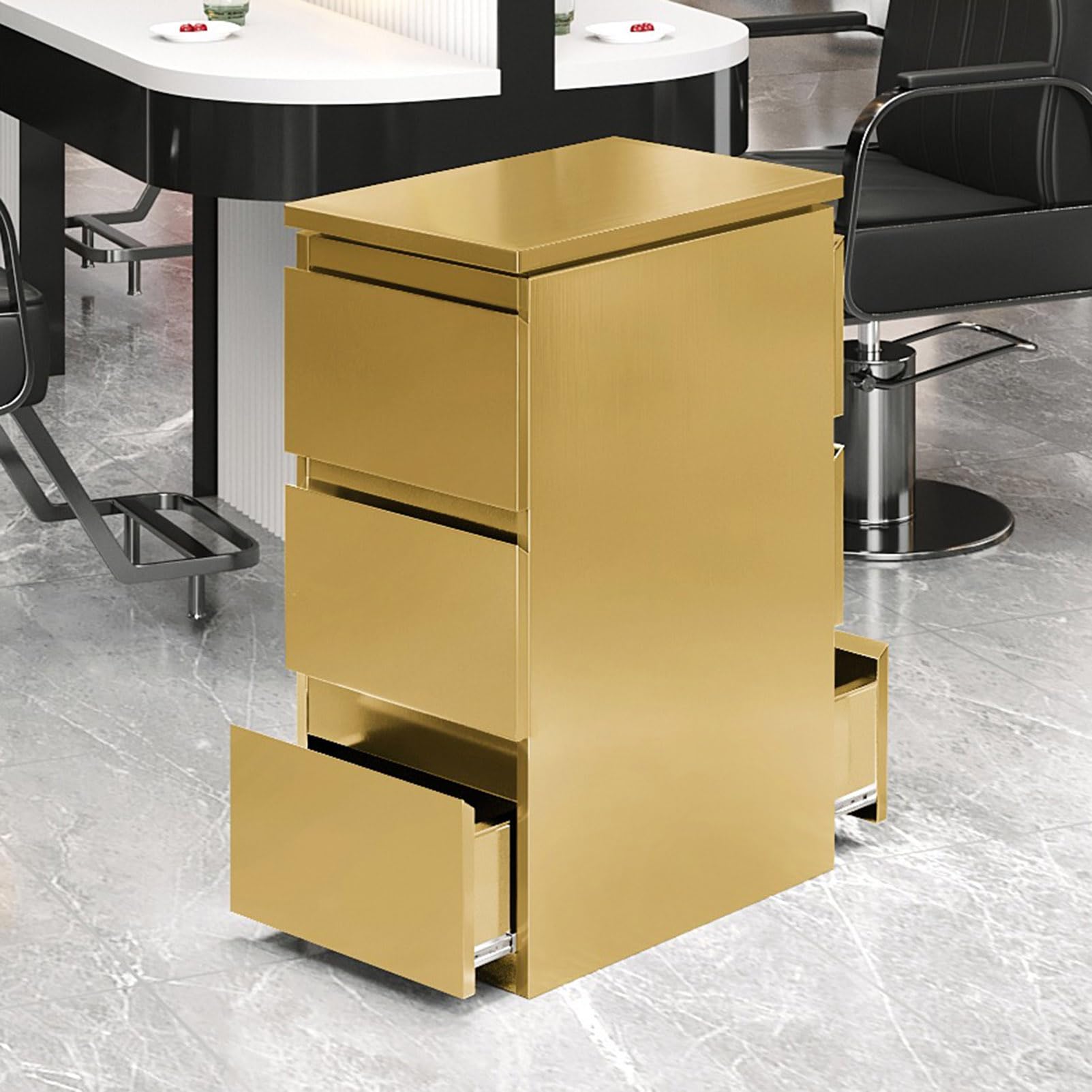 Armadietto portaoggetti in acciaio inox con 3 cassetti, per parrucchieri e parrucchieri, per bellezza, spa, strumenti per tatuaggi, ideale per saloni e barbieri