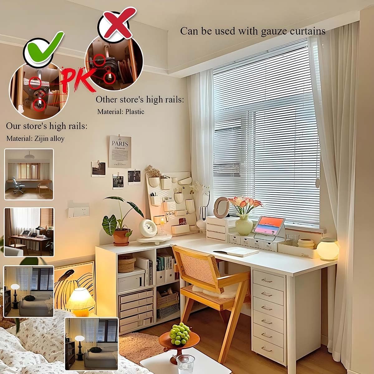 Faux Wood Home Window Blinds 2 inch Cordless 34x60 35x60 30x72 34x72 32x48, Bedroom Wood Window Shades, Indoor Natural Solid Window Blinds for Office Interior Door Blackout Privacy(Black)