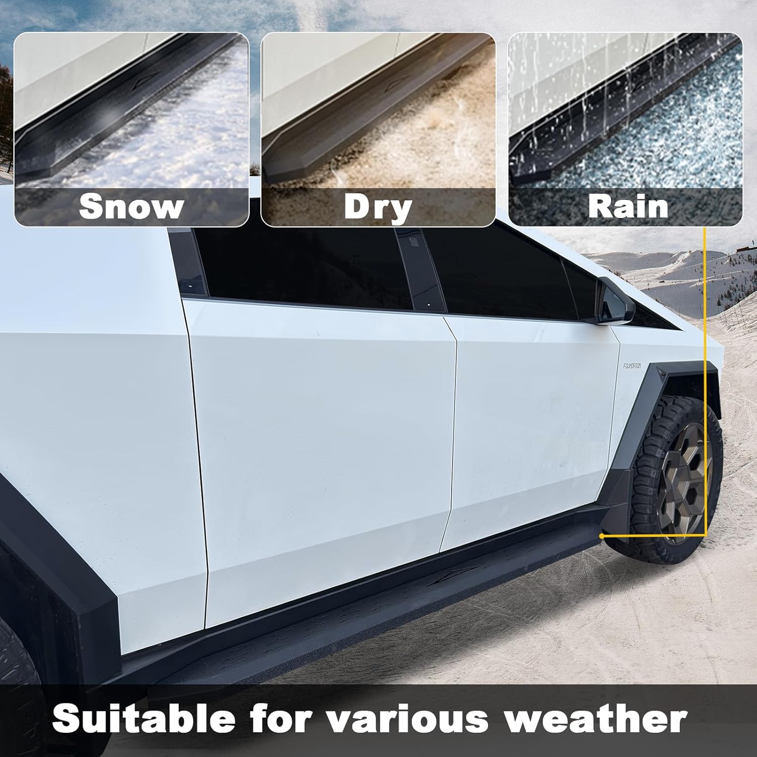 HANSSHOW Running Boards for Cybertruck Side Steps Cybertruck Running Board Nerf Bars Door Steps Cybertruck Accessories 2025 Gen4.0
