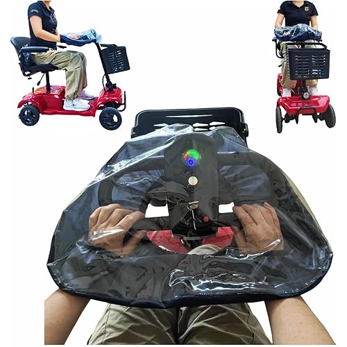 Mobility Scooter Control Panel Tiller Cover 19"x15"x8.6" Fit for Various 3/4 wheels Mobility Scooters, Heavy-Duty Clear PVC with Elastic Cuffs, Rain Guard for Outdoor Travel & Emergency Use