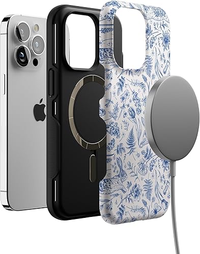 Vista 652 de Casely iPhone 13 Pro Case Compatible with MagSafe Blue Marble Case