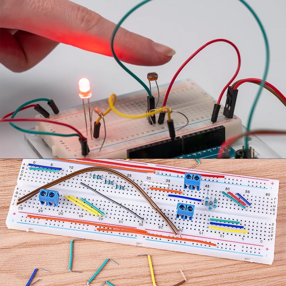560 szt. skoczek do Breadboard męski na męski, 14 różnych długości, kabel łączący do deski do krojenia, zworki do krojenia chleba, długość pudełka do przechowywania, przezroczysta skrzynka do