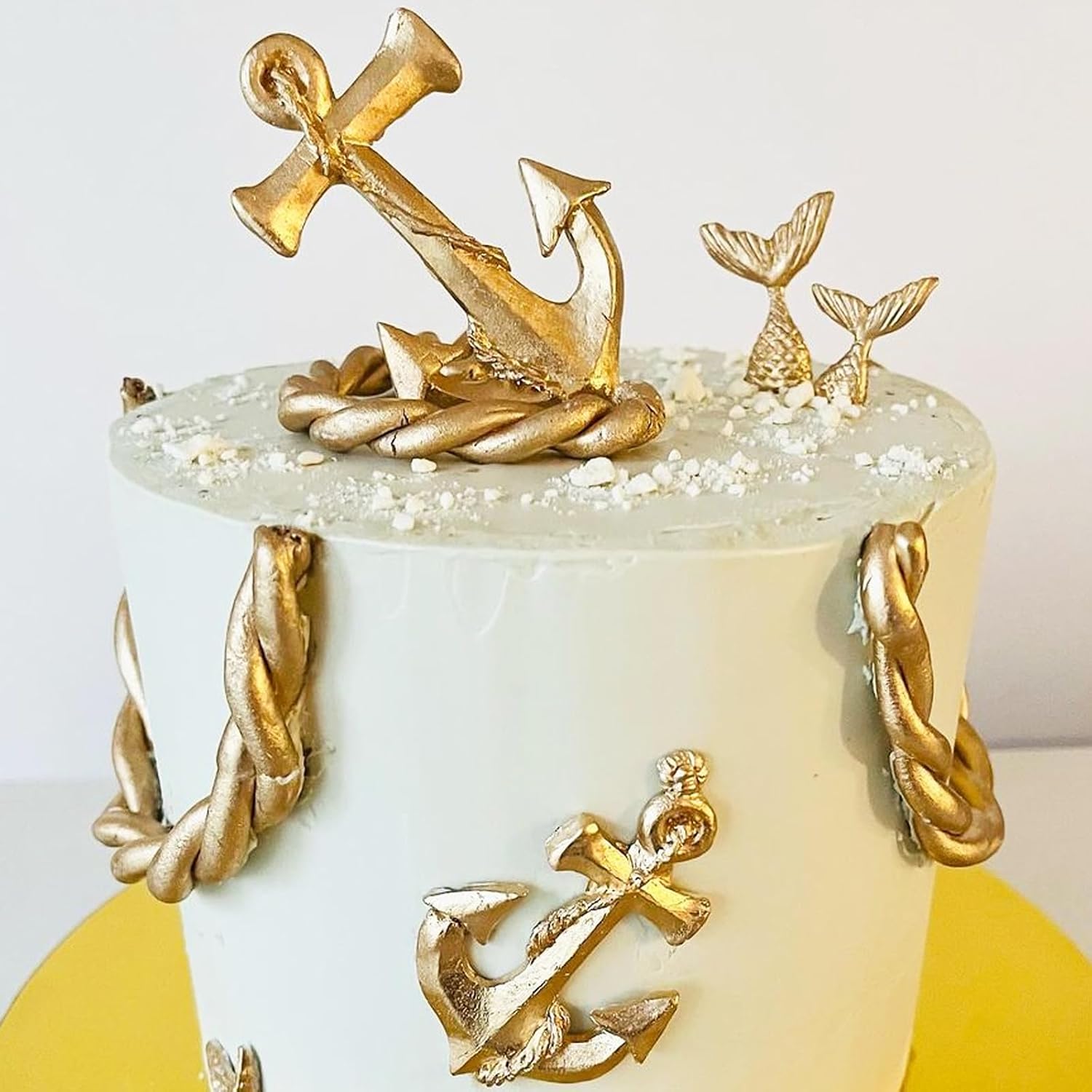 Anchor Rope Silicone Fondant Molds, Pirate Ship Rudder Hook Chocolate Kitchen Baking Molds for Cake Decoration Cupcake Topper Candy Sugar Craft Gum Paste Clay Resin