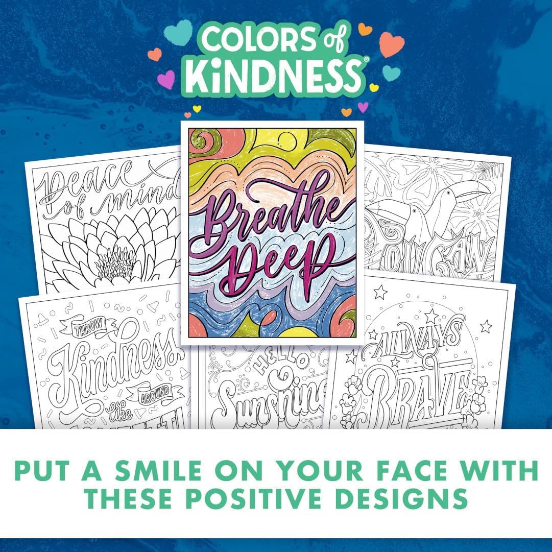 Crayola Colors of Kindness Adult Coloring Book (40pgs), Adult Coloring Pages, Stress Relief Activity, Gift for Teens & Adults, 9+ image 5