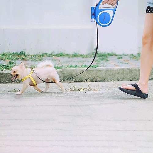 Miniatura 6 de UPSKY Correa retráctil para perro con linterna, correa de paseo de perro de 16 pies para perros pequeños y medianos, cinta de nailon resistente para