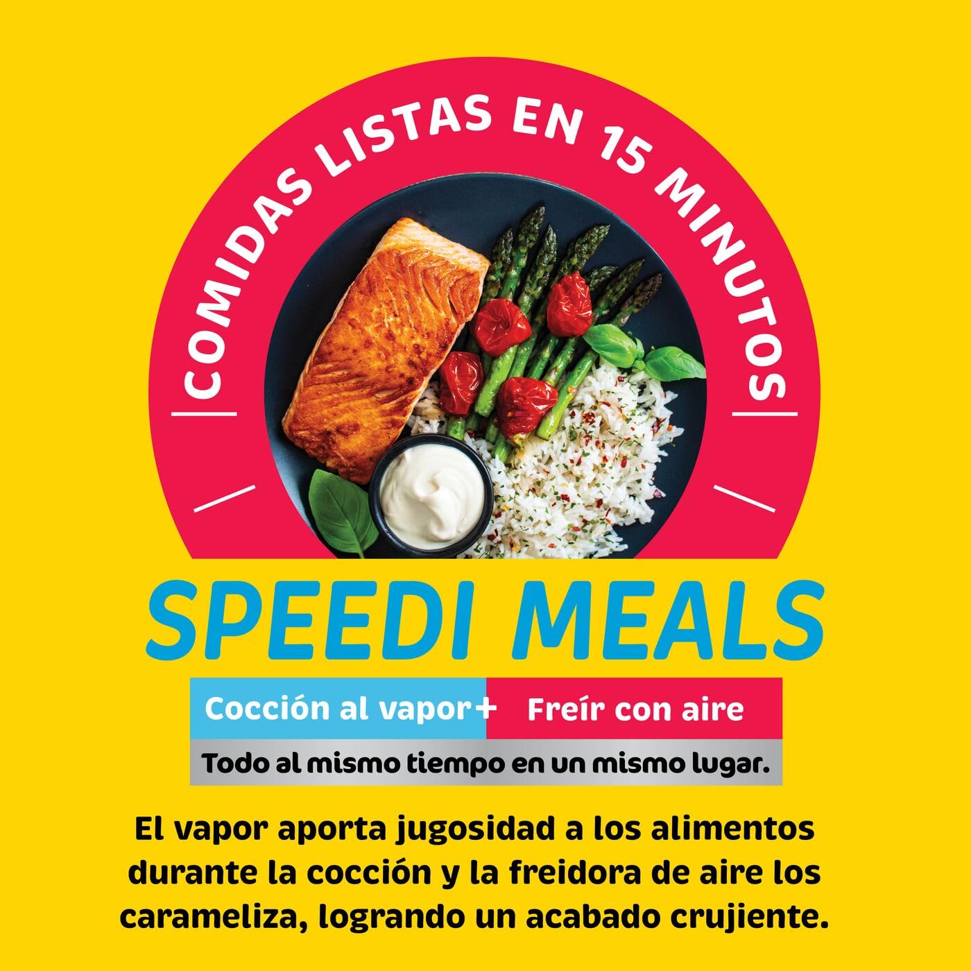 Ninja Speedi Olla Exprés Multifunción Rápida, Olla Eléctrica con Freidora Aire 5,7L, 10 en 1, Freidora sin Aceite, Horno, Cocción Lenta, al Vapor y más, 4 Porciones en 15min, Negro ON500EU