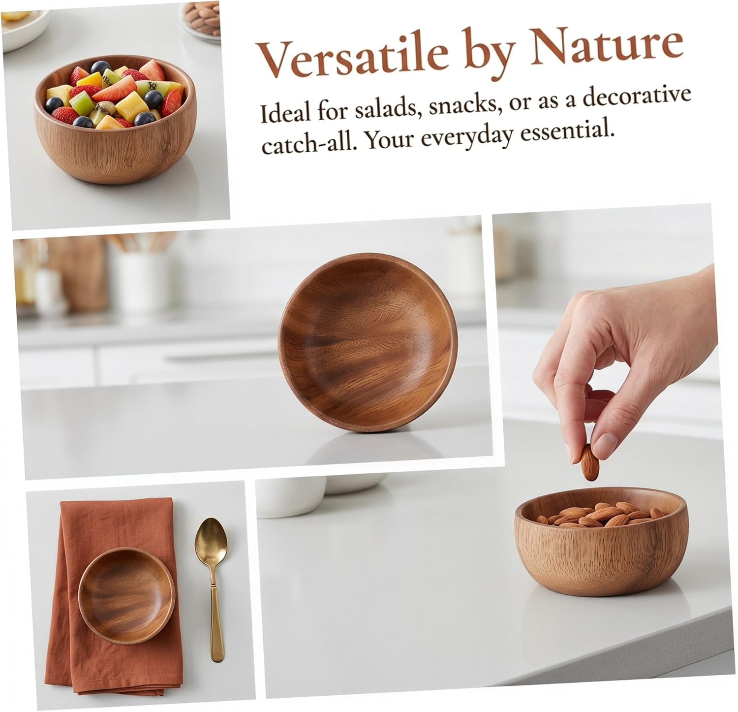 Wooden Food Dish Brown Wood Serving Tray for Household Use | Salad Plate, Hotel Dishware, Sturdy Decorative Piece, Easy to Use, Kitchen Utensils, Service Plate