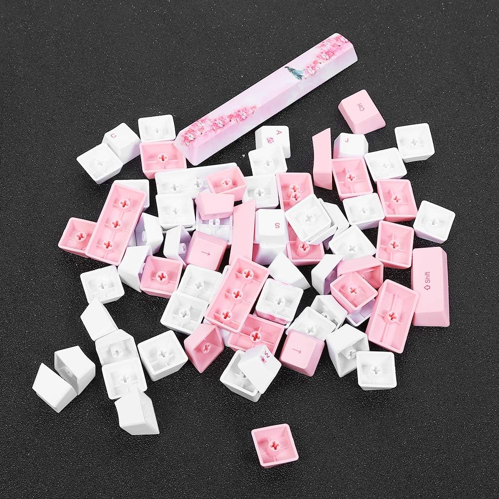 73PCs Sublimation Keycaps PBT Mechanical Keyboard Accessory PC Parts with Cute Pattern,Universal for Mechanical Keyboard(6064 Girls)