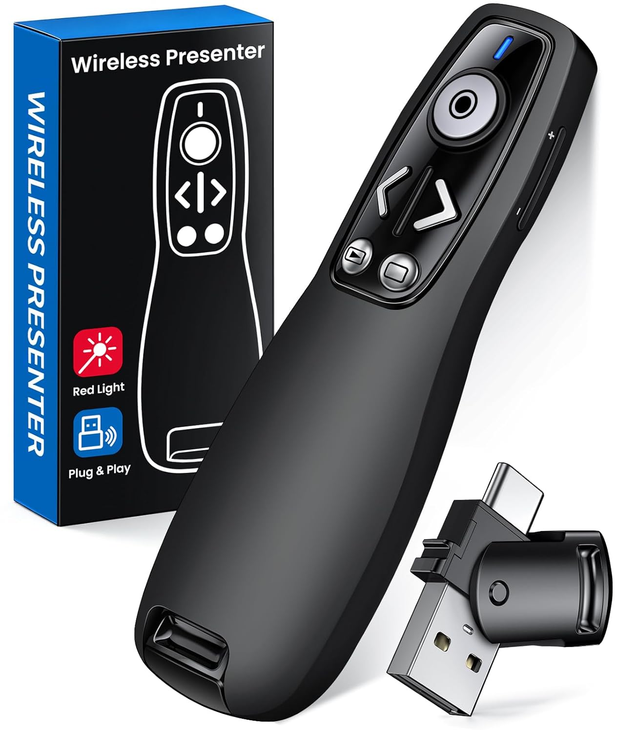 Presentation Clicker Wireless Presenter Remote for PowerPoint Powerpoint Clicker with Volume Control PowerPoint Slide Advancer for Mac Computer