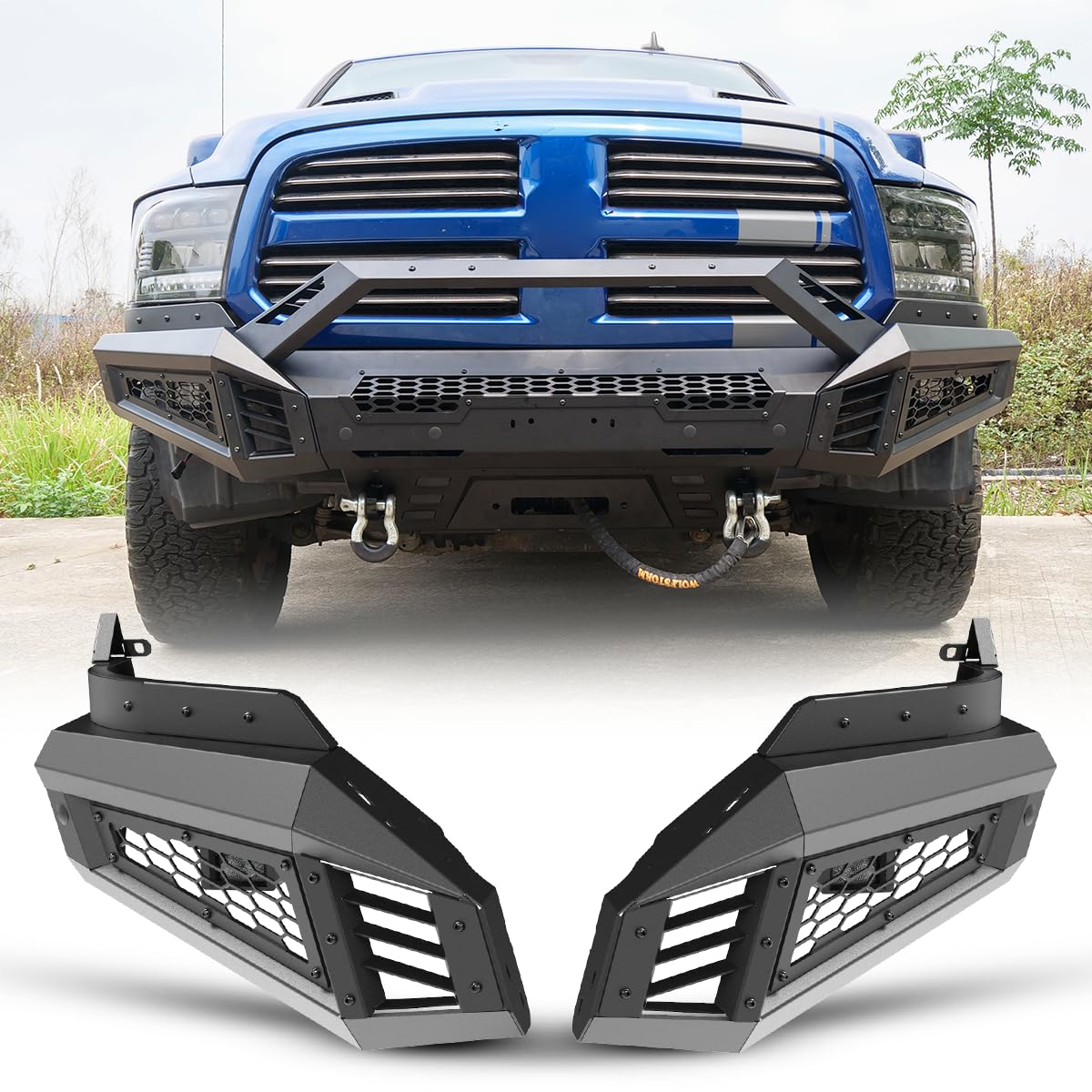 Buy I1MOTOR Front Bumper for 20132018 Dodge Ram 1500 Pickup Truck