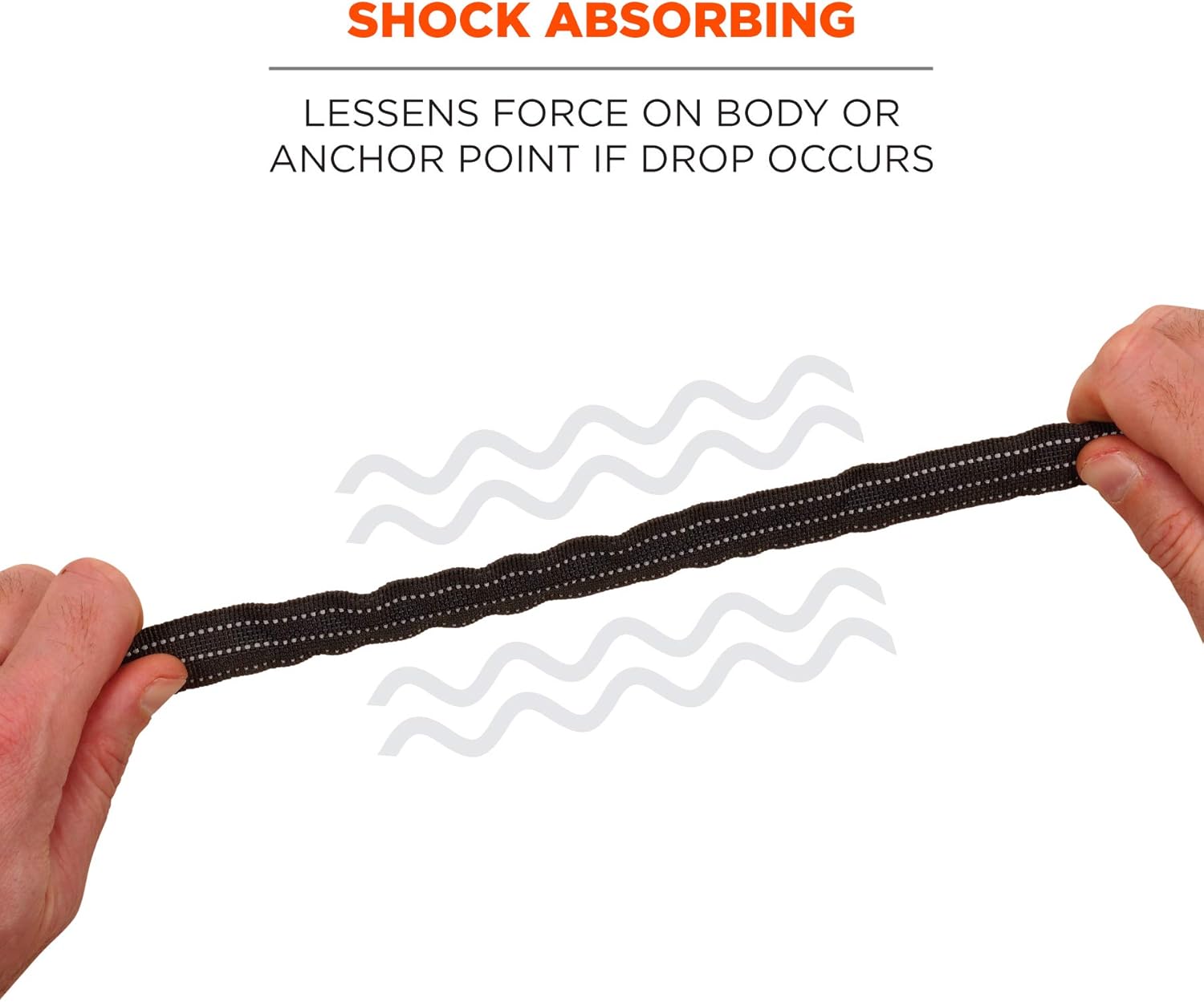 Ergodyne Squids 3100EXT Tool Lanyard with Single Carabiner and Adjustable Loop End, Extended Length, Black - Fall Arrest Restraint Ropes And Lanyards - 