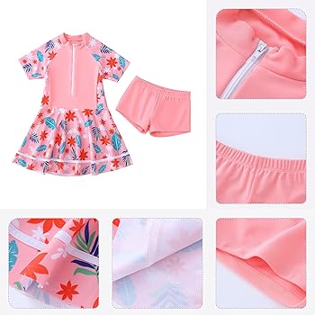 Amazon.com: IDOPIP Two Piece Swimsuit for Toddler Kids Girls
