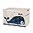 3 Sprouts Large Toy Chest for Kids with Lid and Handles - Collapsible Toy Storage Bin/Trunk/Box/Basket Organizer for Boys & Girls Playroom, Nursery, Whale