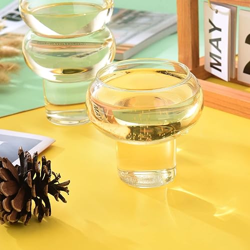 Miniatura 6 de Paquete de 2 vasos acanalados de gran capacidad, vasos de vidrio creativos resistentes al calor, vasos de cóctel, uso para vajilla, receptáculo de