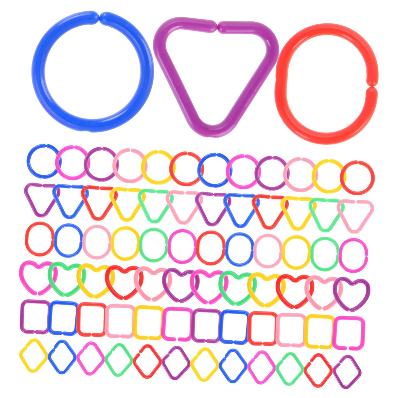 Hohopeti Educational Baby Toys Links 100 Pcs Plastic Chain Links Rings for Boys and Girls' Fine Motor and Cognitive Skills