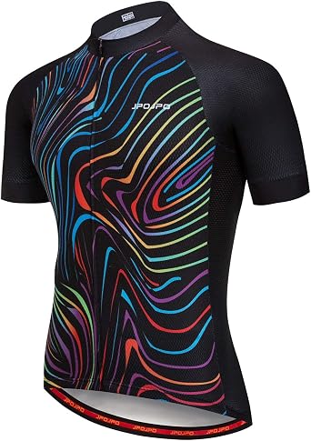 Cycling Jersey Men Bike Short Sleeve Tops S-3XL Full Zipper Reflective 3-Pockets