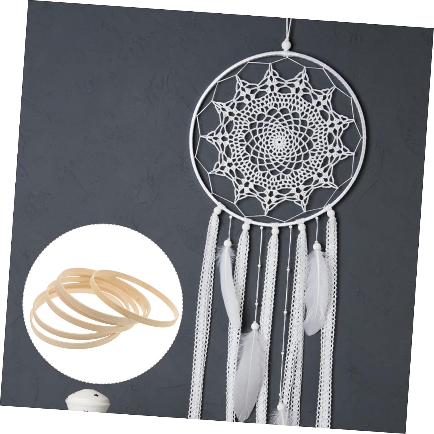 TOPPERFUN 12pcs Dream Catcher Rings DIY Craft Accessories for Handcrafted Wall Hangings Smooth Frame for Mandalas Wind Chimes and Embroidery Projects