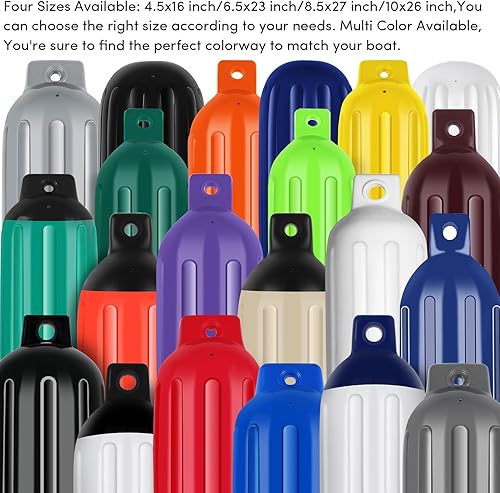 Miniatura 7 de Paquete de 4 guardabarros de barco, parachoques de vinilo acanalado de ojos gemelos para barcos, parachoques de barco para acoplamiento, vienen con