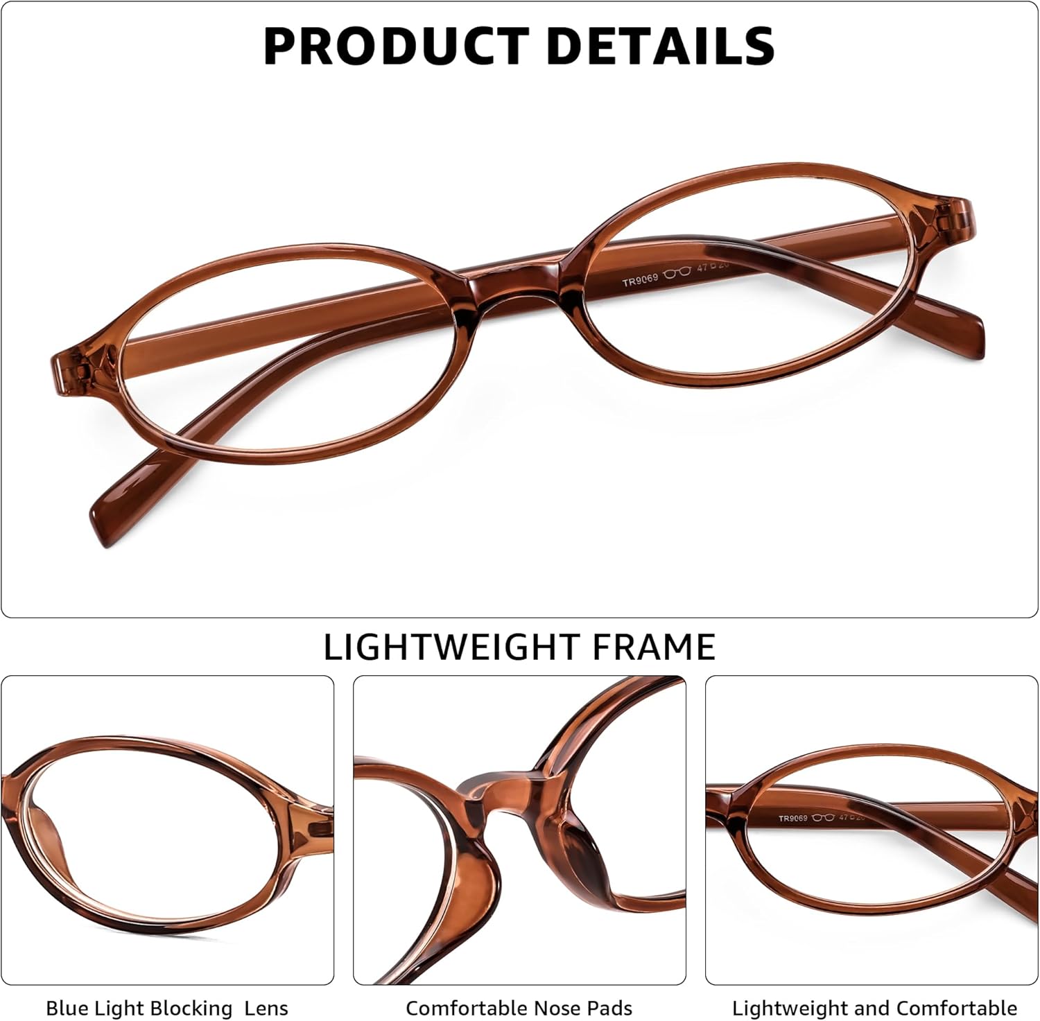 FEISEDY Y2K Retro Oval Blue Light Glasses for Women Fashion Small Face Eyewear Frame 90s Nerd Fake Cosplay Eyeglasses B0258
