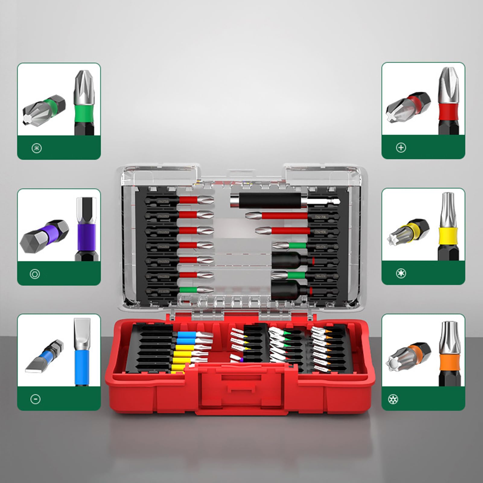 Set Punte Avvitatore Precisione Con Manicotti Antiscivolo Magnetici | Inserti per Avvitatore Set Bussole Magnetiche di Precisione per Metalli, Auto, Elettronica, Edilizia e Riparazioni Casa
