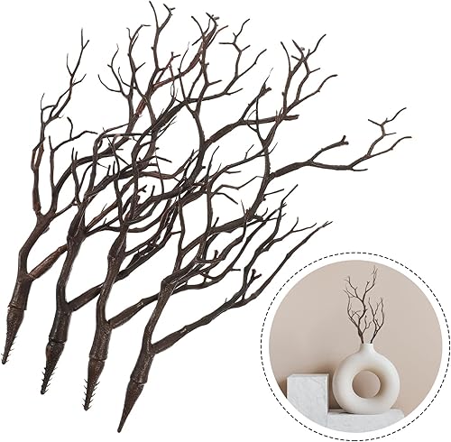 Miniatura 8 de BESPORTBLE 4 ramas de árbol secas de cuernos artificiales de Halloween, cuernos de bruja de Halloween, ramas de árbol seco para jarrón,