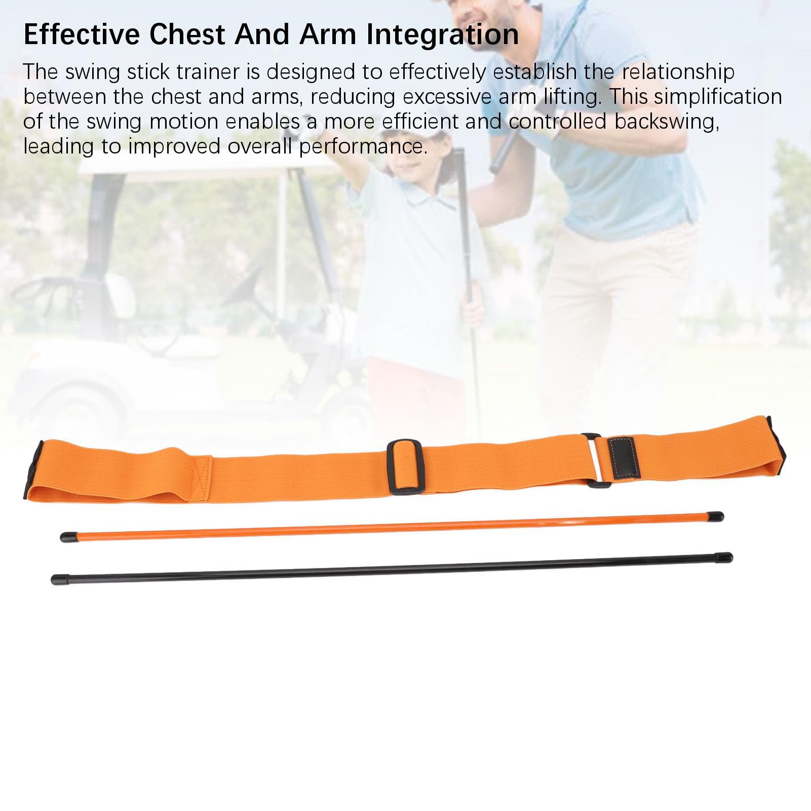 Golf Swing Trainer Golf Grip Aid Swing Stick Trainer Migliore Rotazione e Controllo dell'alimentazione con Canna da Fibra di Vetro a Banda Elastica