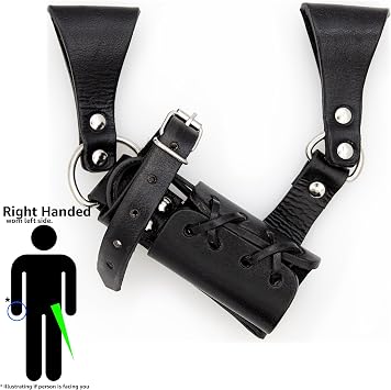 Armory ReplicasTM - Handcrafted Leather Sword Frog Medieval Costume LARP Adjustable Buckle & Corded Weapon Belt Holster Holder