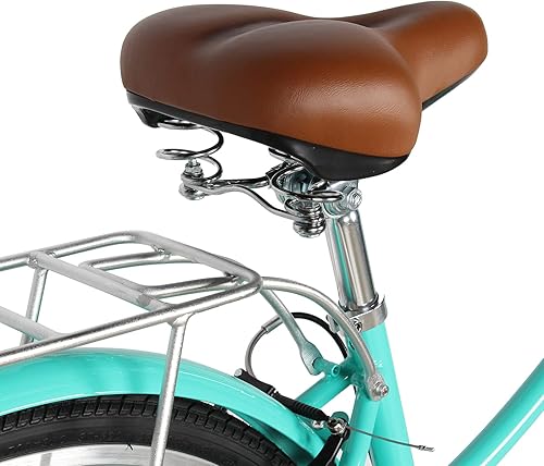 Vista 155 de MICARGI Bicicleta híbrida para adultos de 24/26 pulgadas, bicicleta híbrida de 1/7 velocidades para mujeres, hombres, personas mayores, bicicleta