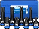 8PC 1/2" Drive Impact XZN Bit Socket Set M12 M14 M16 M18 42CRMO Steel Impact Triple Square Spline Bit Socket Set for Garage & Auto Repair Mechanical - 1