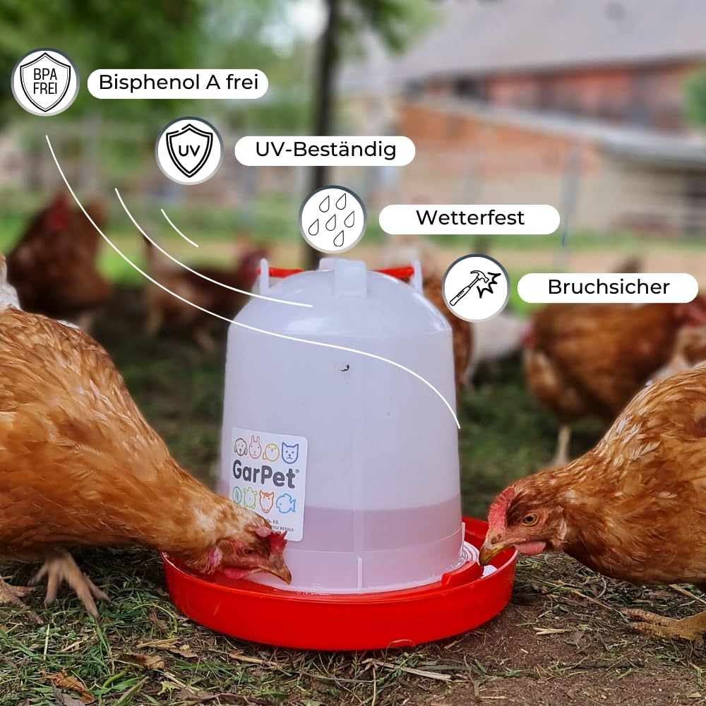 2er Set Hühnertränke 3 L Geflügeltränke Hühnerzubehör Wasserspender Hühner Kükentränke Wassertränke Hühner Hühnertränke Automatisch Tränke