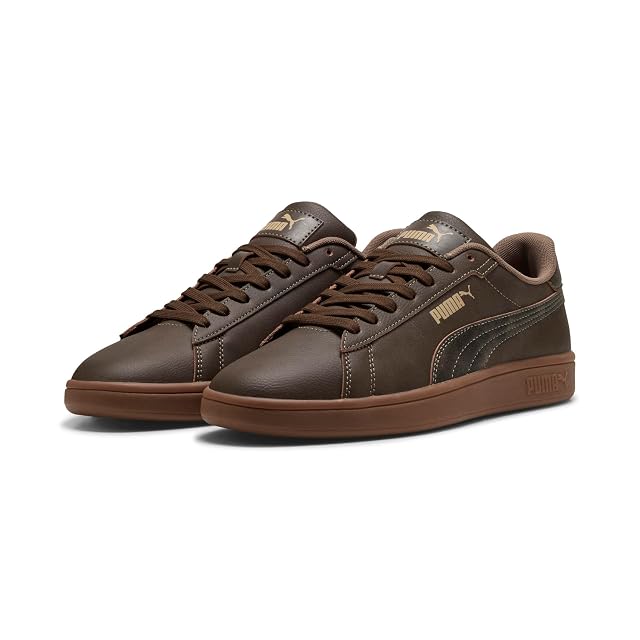Puma Unisex Smash 3.0 wykonane skórzane trampki, czekoladowe – całkowicie taupe, 6,5 UK
