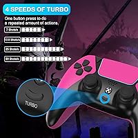 Vista 3 de Wireless Controller Compatible with PS4 Controller,Wiv77 Ymir Pink Pa4 Controller Remote Works for Playstation 4