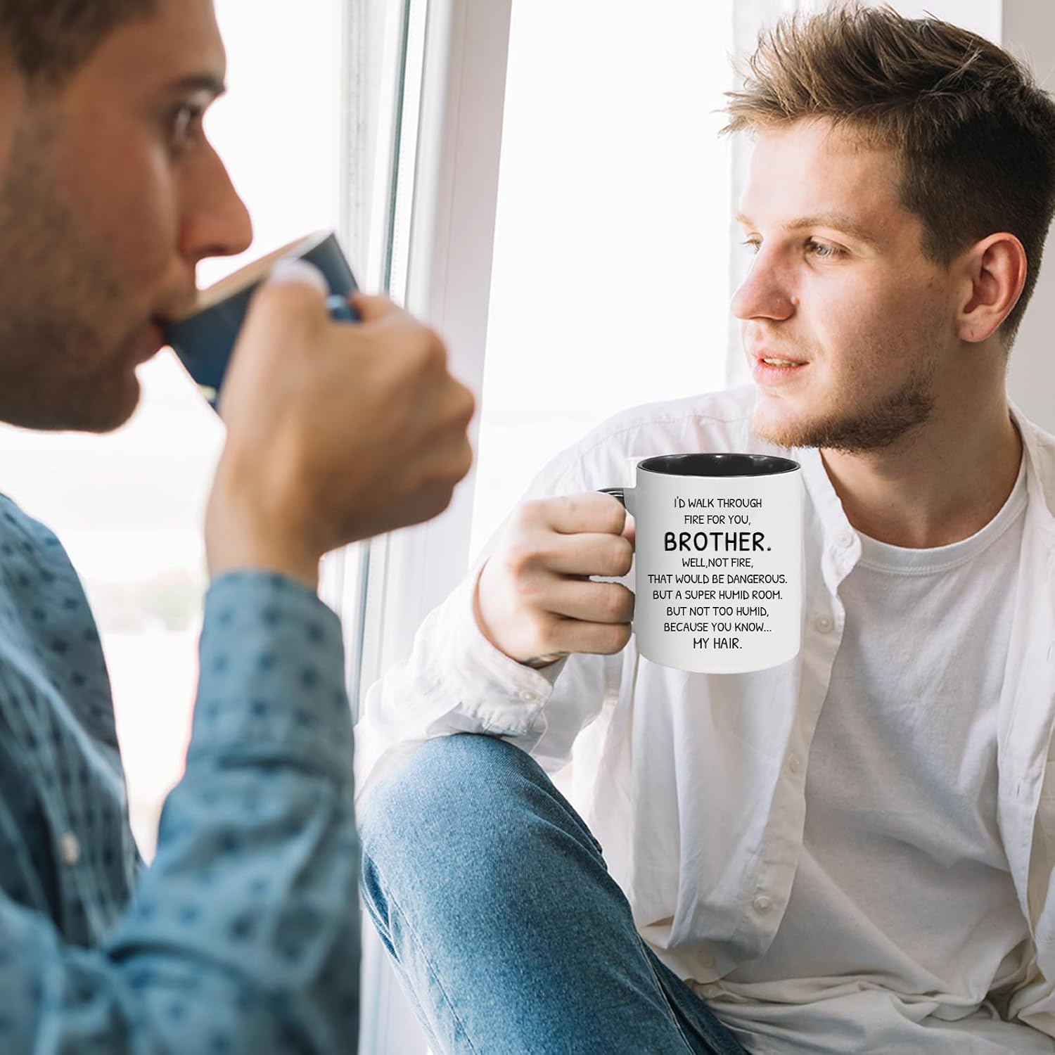 Funny Brother Mug 11Oz Brother Valentines Day Gifts Birthday Gift from Sister, I'd Walk through Fire for You Funny Coffee Mug for Birthday Gift, Brothers Gifts Coffee Cup Microwave Dishwasher Safe - Image 6