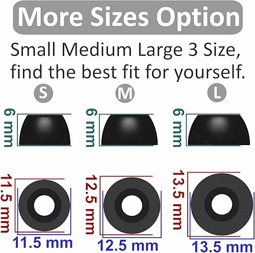 Miniatura 3 de Puntas de espuma viscoelástica compatibles con Pixel Buds Pro - 6 pares sin dolor de silicona que reducen el ruido y el ajuste cómodo en la funda,